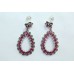925 Sterling Silver Earrings with Marcasite & Red Onyx Gemstones 2.0'